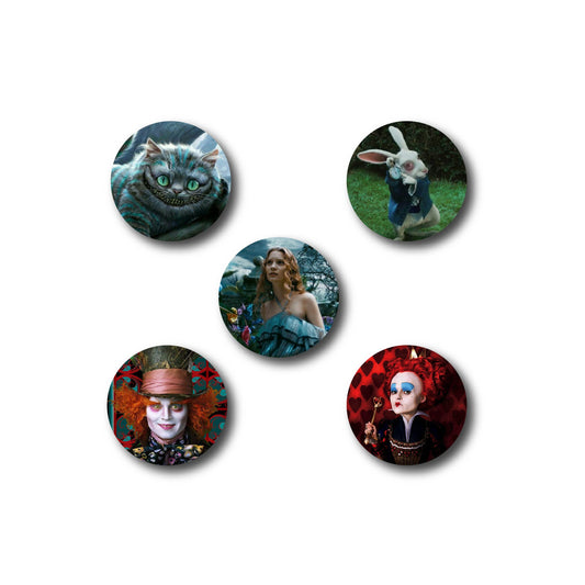 Individual Tim Burton Alice and Wonderland Pack Pins